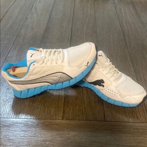 Puma White and Blue Athletic Shoes
